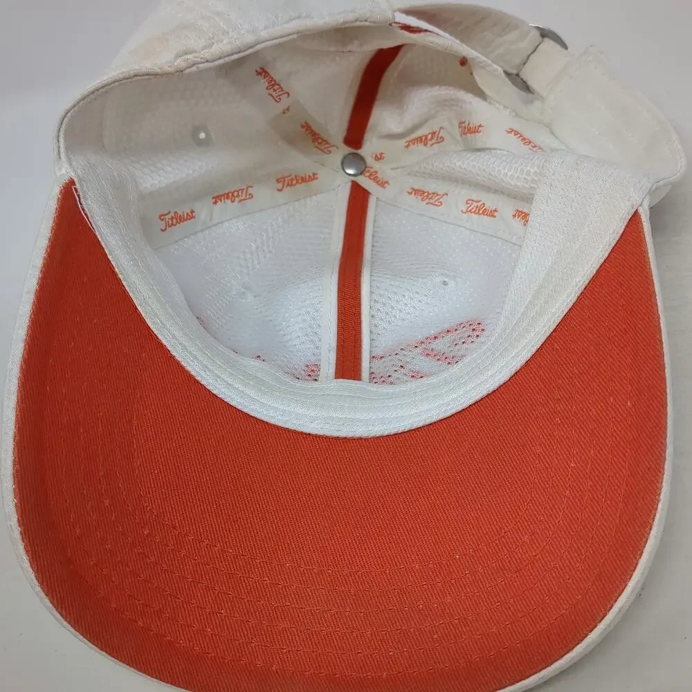 Titleist Baseball Cap White Orange One Size Adjustable Performance Golf Hat